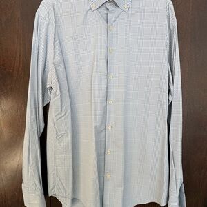 Peter Millar Light Blue Plaid Button Down Shirt